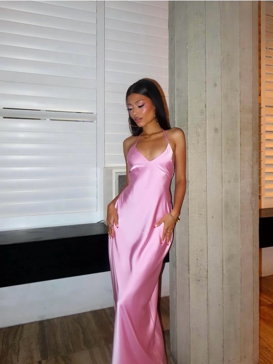 Zara Dresses & Skirts - Zara Satin Pink Slip Maxi Dress